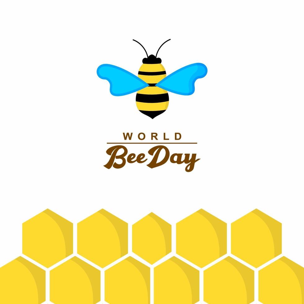 Ilustración de diseño de plantilla de vector de logotipo de día mundial de la abeja