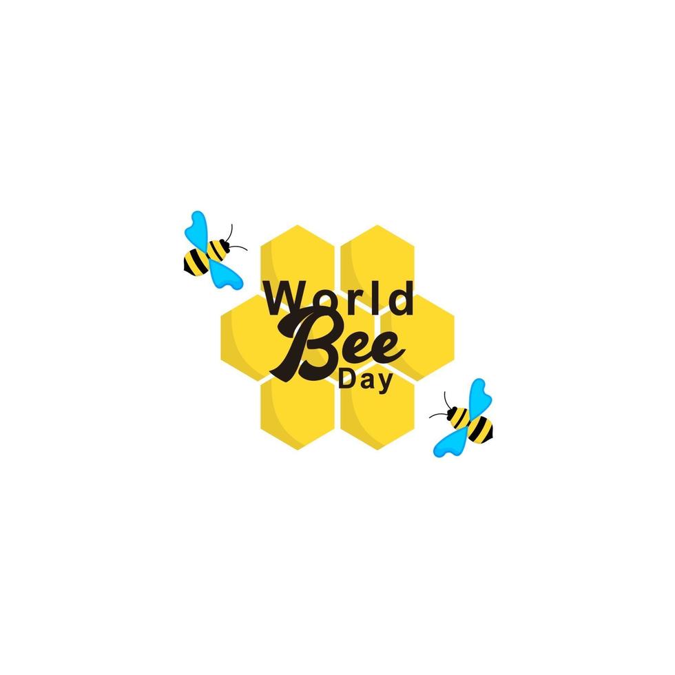 Ilustración de diseño de plantilla de vector de logotipo de día mundial de la abeja