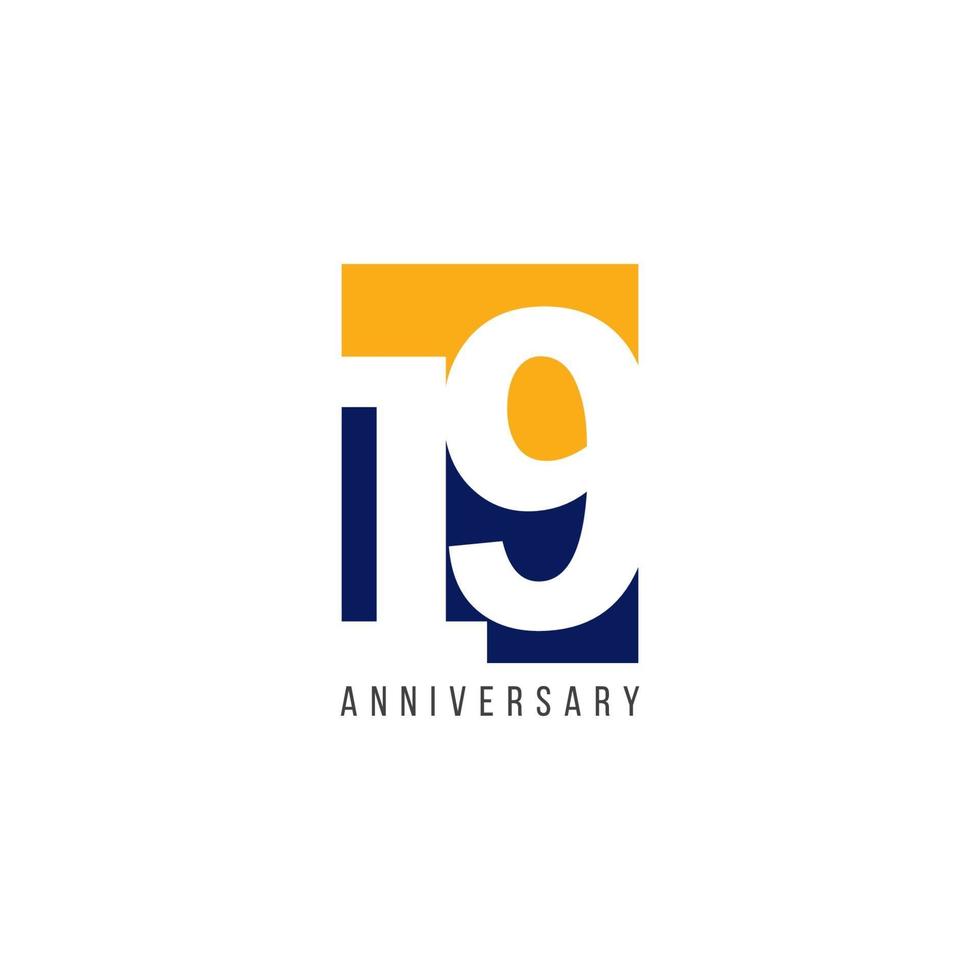 19 Th Anniversary Celebration Vector Template Design Illustration