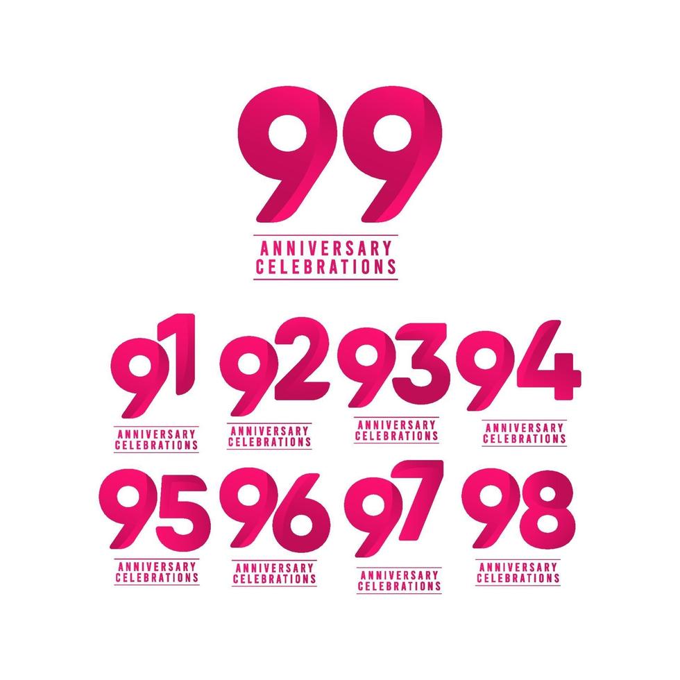 99 Years Anniversary Celebration Number Vector Template Design Illustration