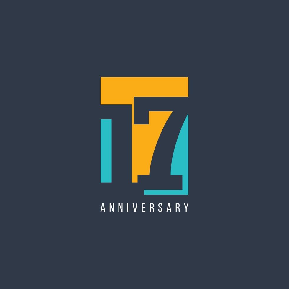 17 Th Anniversary Celebration Vector Template Design Illustration