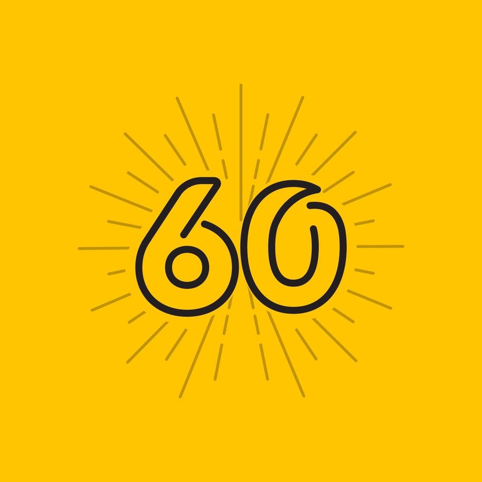 60 Years Anniversary Celebration Vector Template Design Illustration