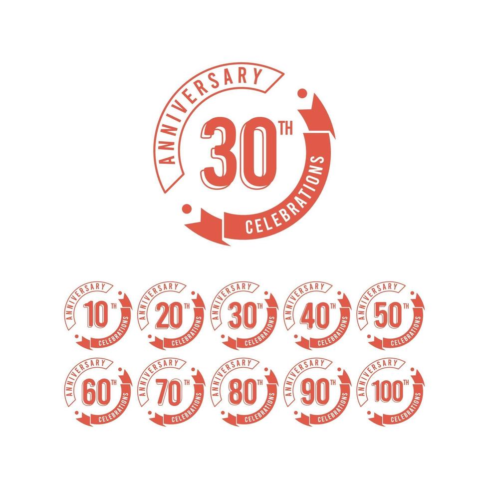 Ilustración de diseño de plantilla de vector elegante de celebración de aniversario de 30 años