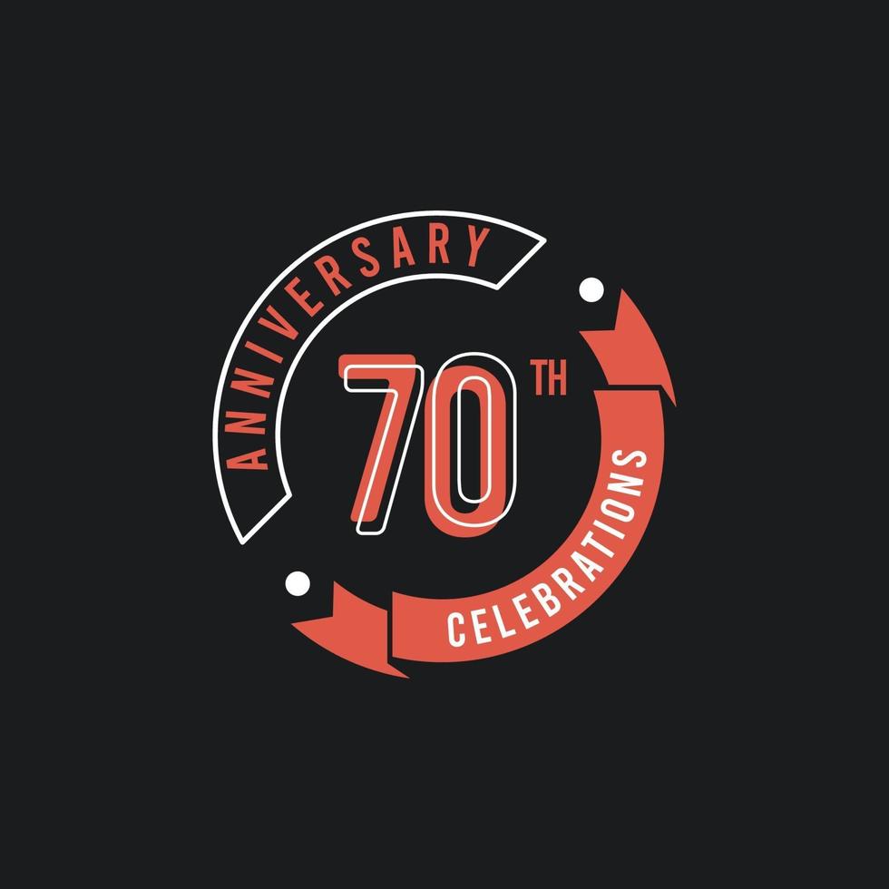 70 Th Anniversary Celebrations Elegant Vector Template Design Illustration