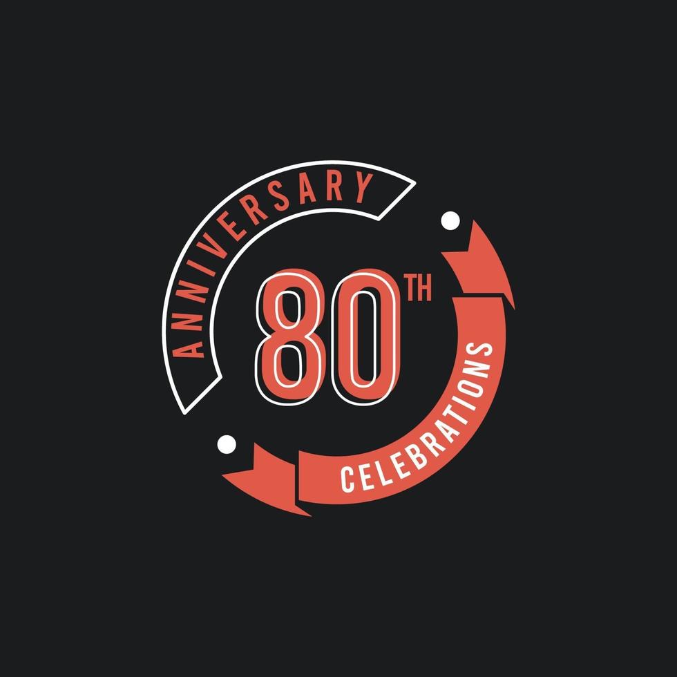 80 Th Anniversary Celebrations Elegant Vector Template Design Illustration