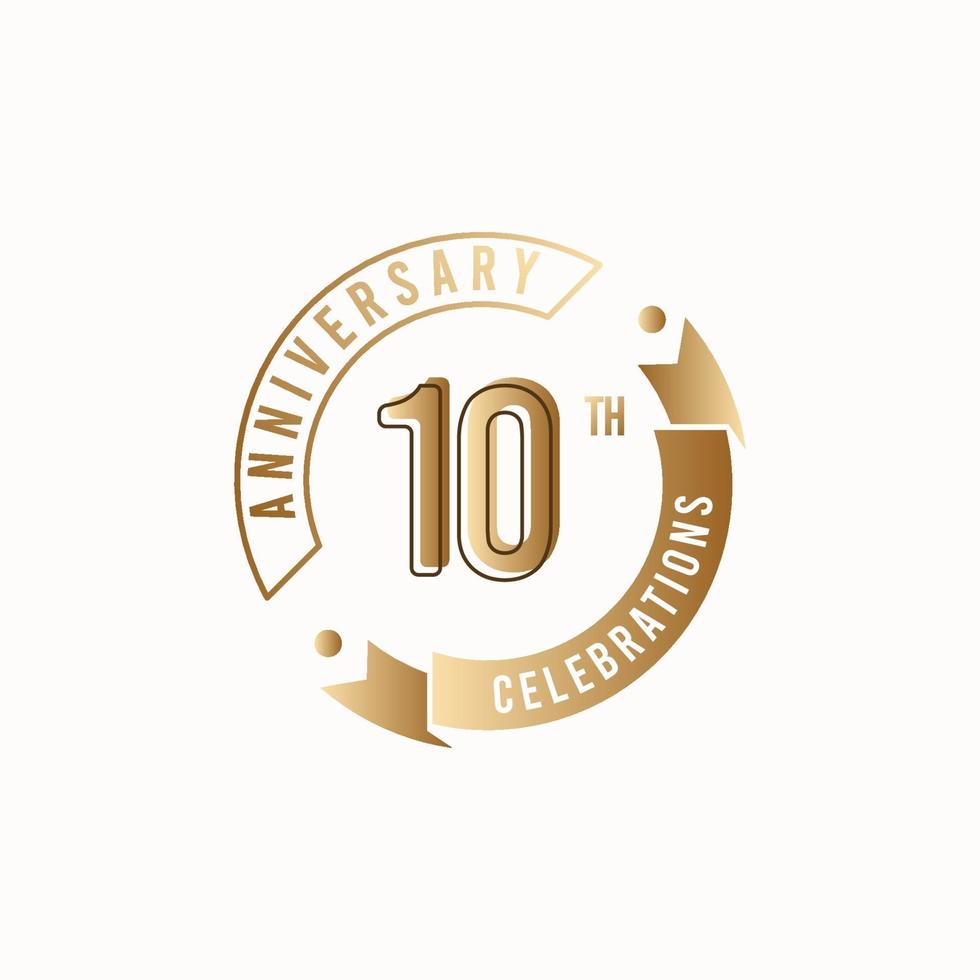 10 Th Anniversary Celebration Logo Vector Template Design Illustration