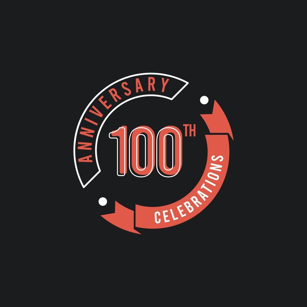 100 Th Anniversary Celebrations Elegant Vector Template Design Illustration