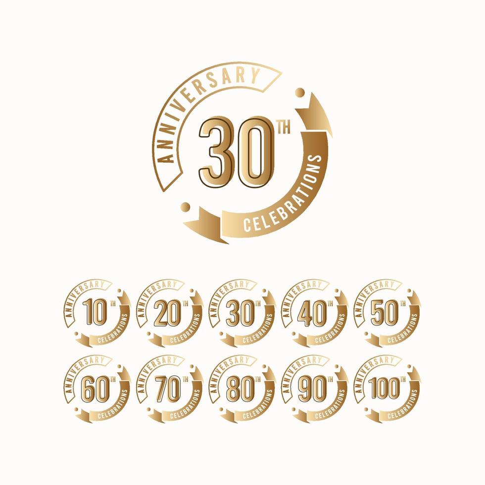 30 Th Anniversary Celebration Logo Vector Template Design Illustration