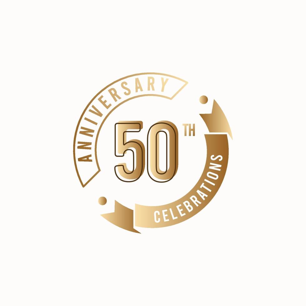 Ilustración de diseño de plantilla de vector de logotipo de celebración de 50 aniversario