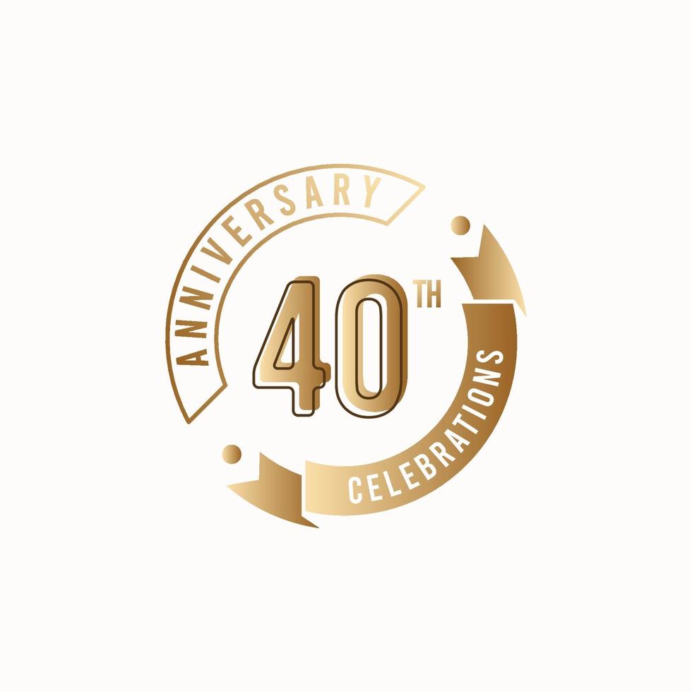 40 Th Anniversary Celebration Logo Vector Template Design Illustration