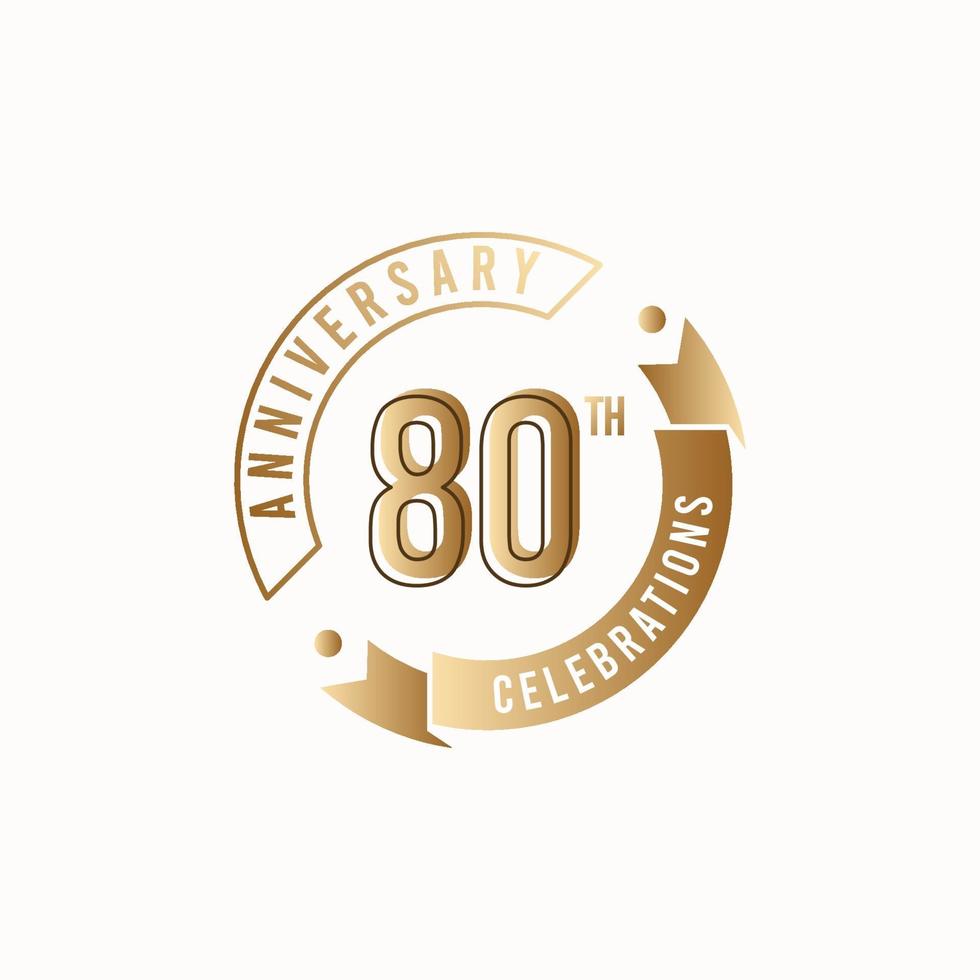 Ilustración de diseño de plantilla de vector de logotipo de celebración de 80 aniversario