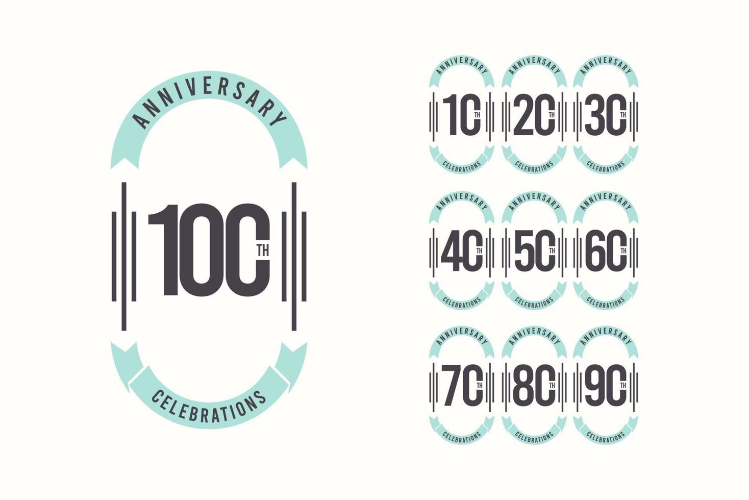 Celebraciones del 100 aniversario ilustración de diseño de plantilla de vector elegante