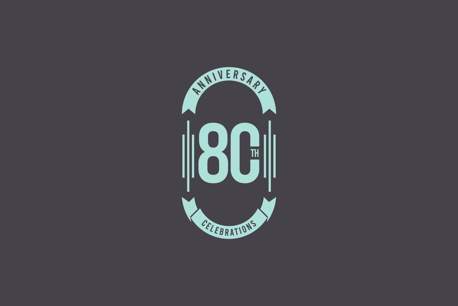 80 Th Anniversary Celebrations Elegant Vector Template Design Illustration