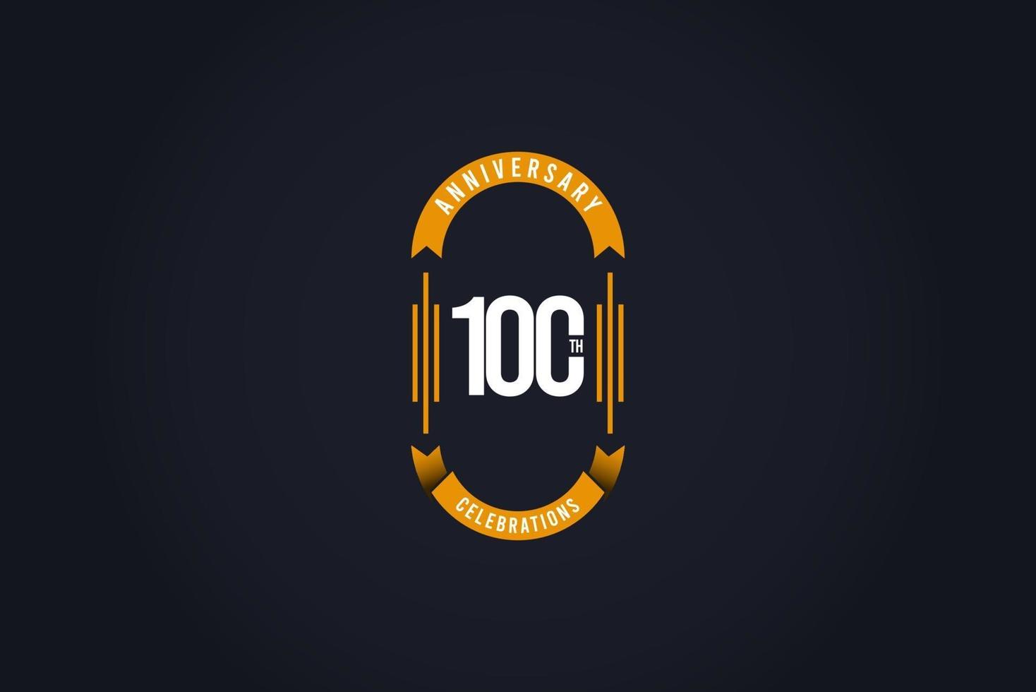 Ilustración de diseño de plantilla de vector de logotipo de celebración de aniversario número 100