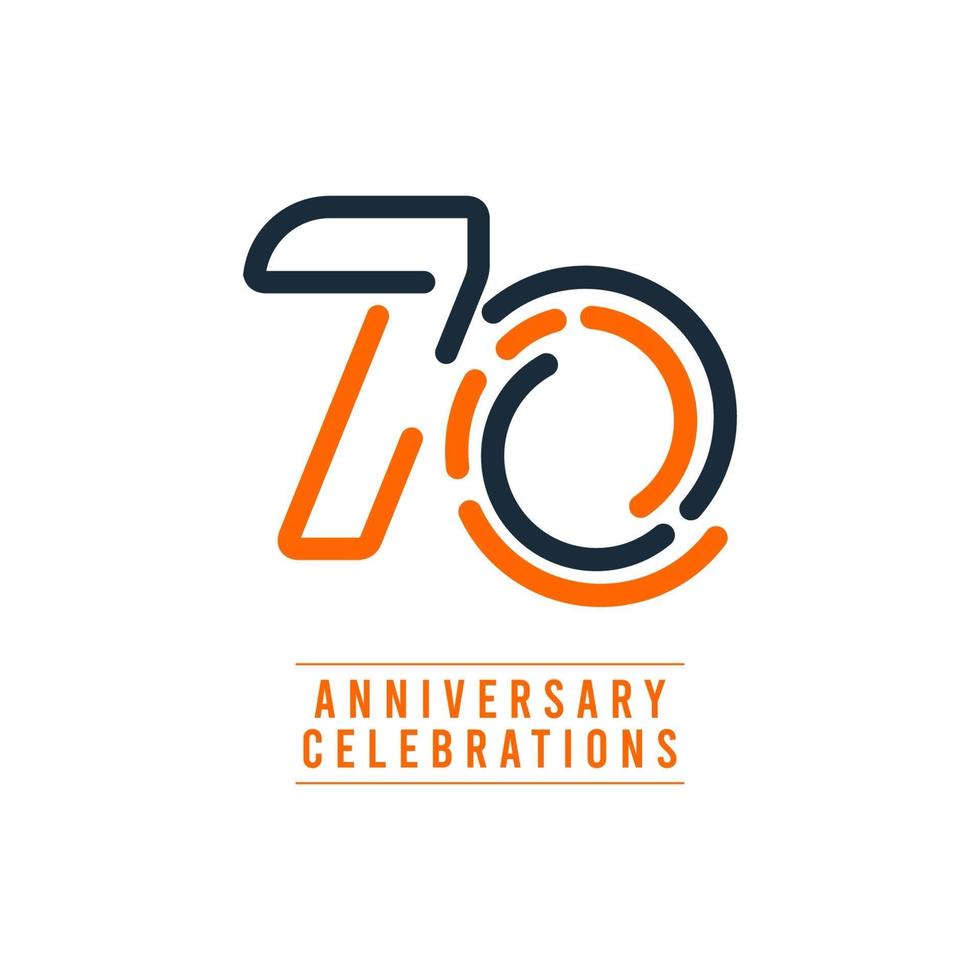 70 Years Anniversary Celebration Vector Template Design Illustration