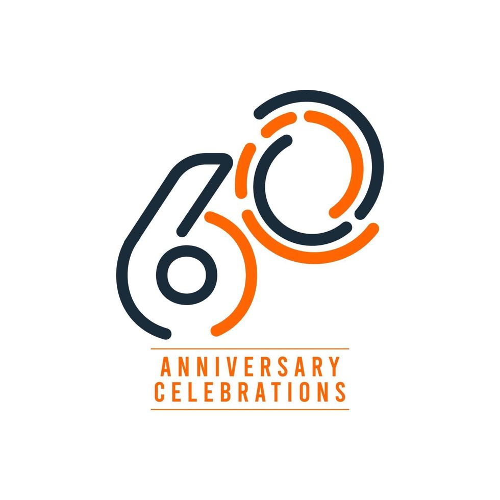 60 Years Anniversary Celebration Vector Template Design Illustration