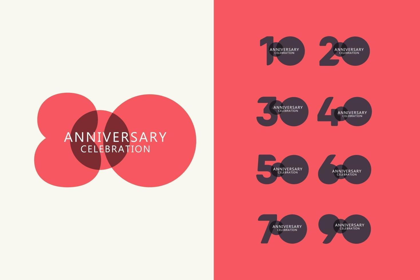 80 Years Anniversary Celebration Logo Vector Template Design Illustration