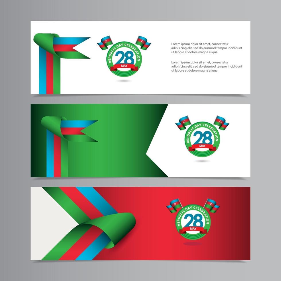 Feliz día de la independencia de Azerbaiyán celebración ilustración de diseño de plantilla de vector