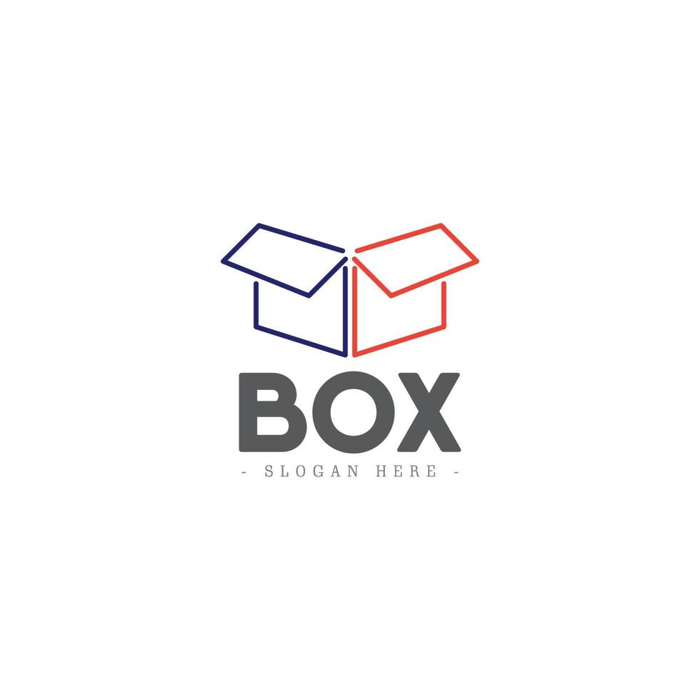 Ilustración de diseño de plantilla de vector de icono de logotipo de caja