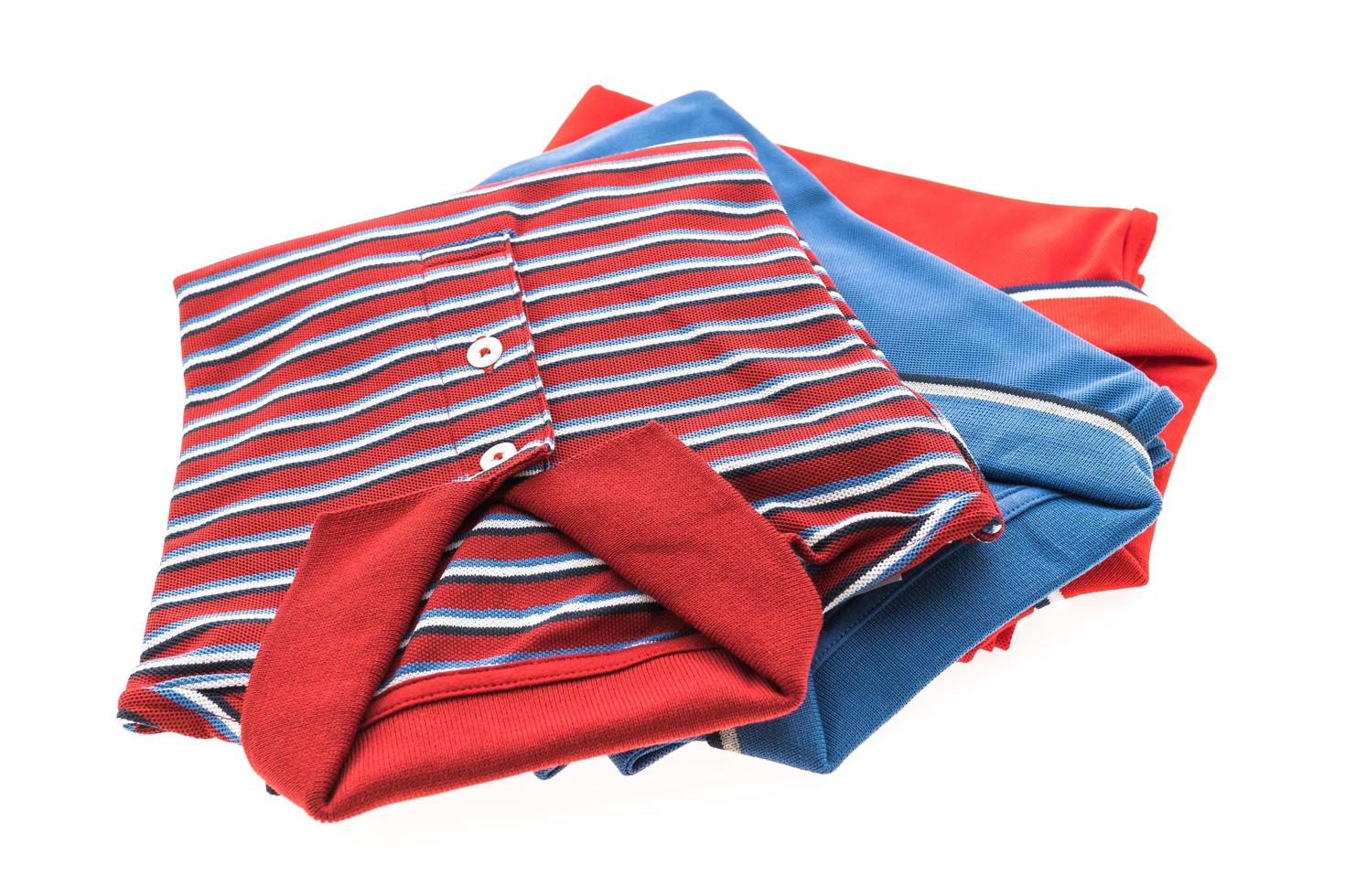 Fashion polo shirts on white background photo