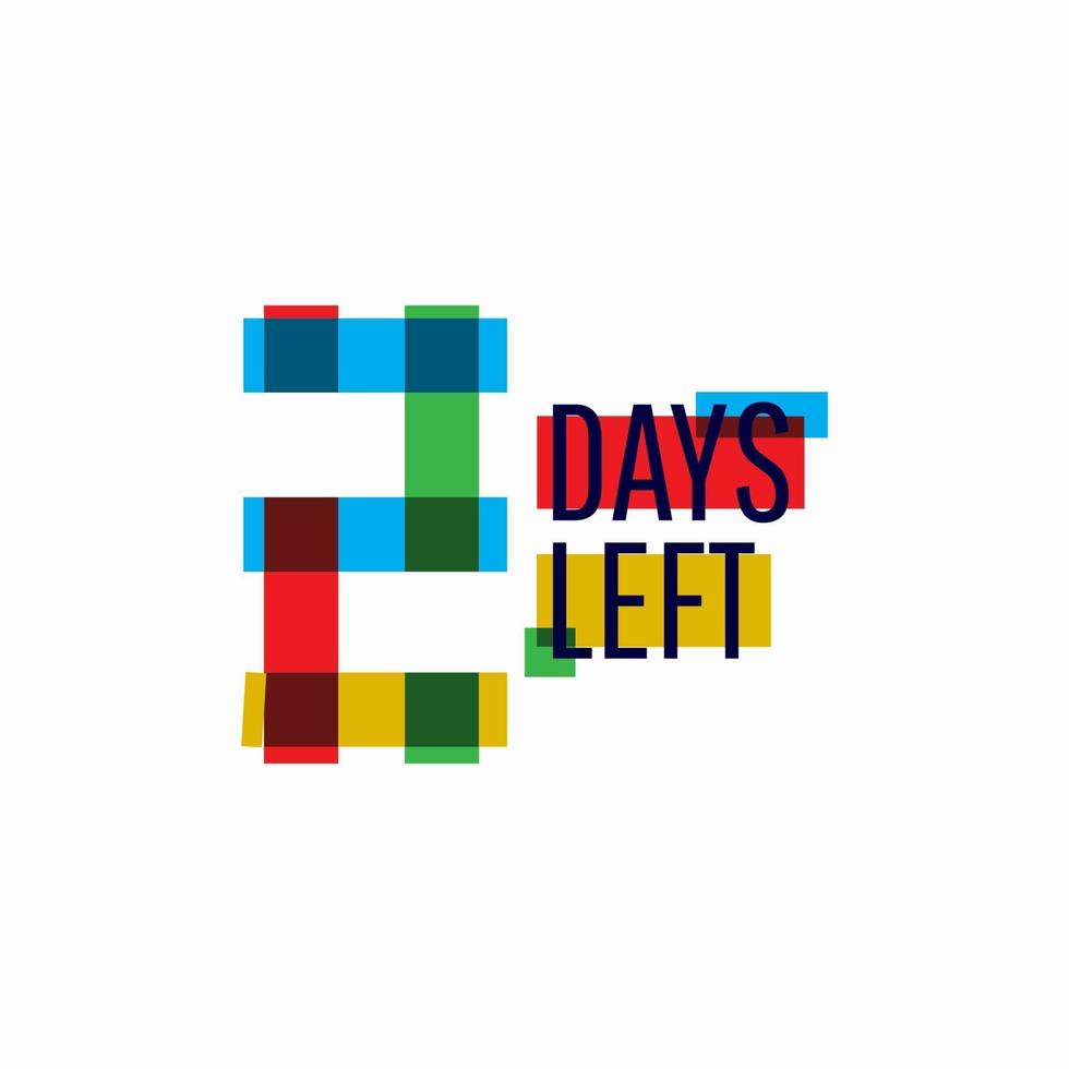 2 Days Left Number Vector Template Design Illustration