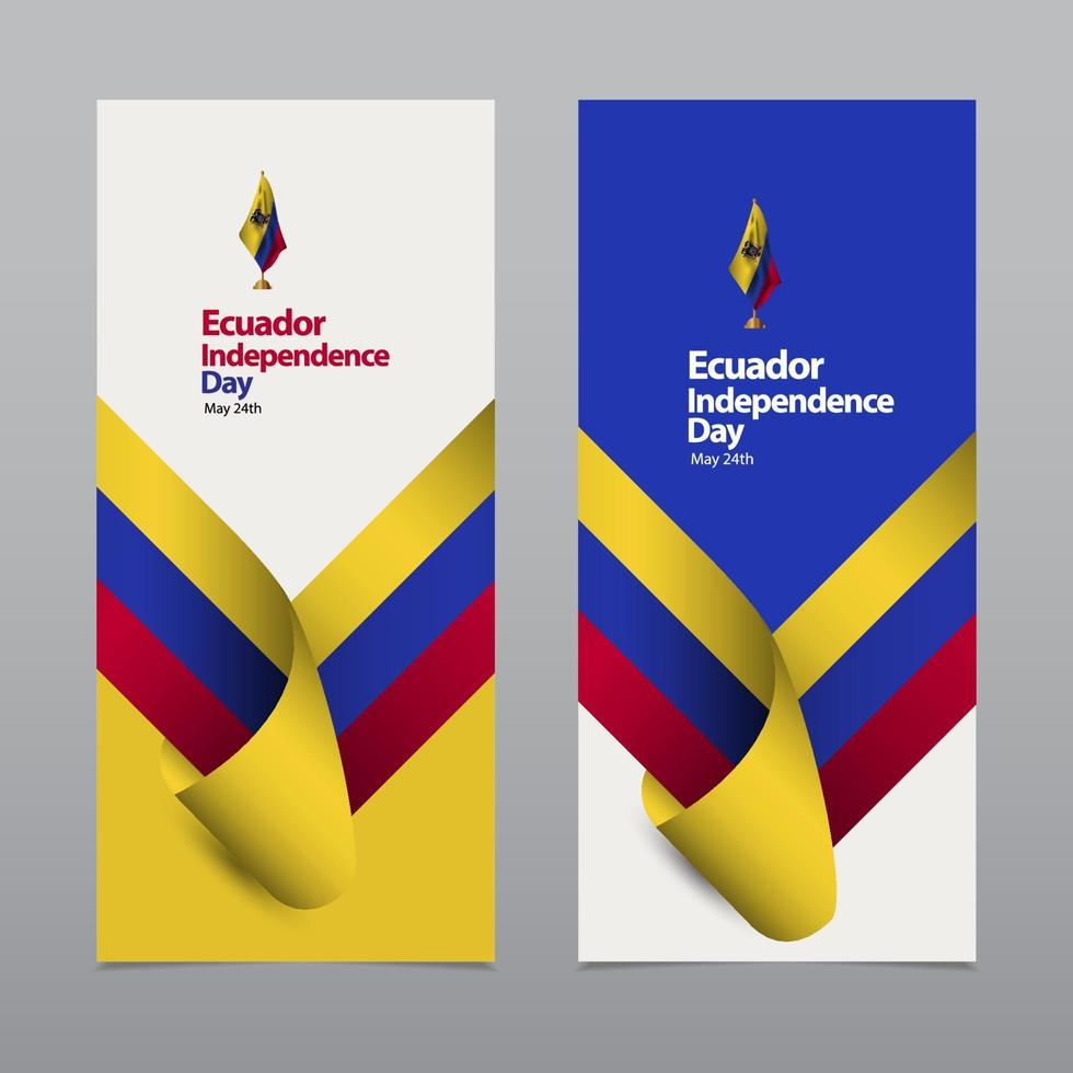 feliz día de la independencia de ecuador celebración vector plantilla diseño ilustración