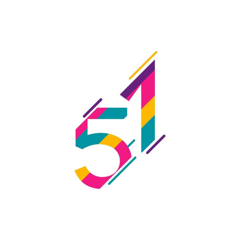 51 Years Anniversary Celebration Vector Template Design Illustration