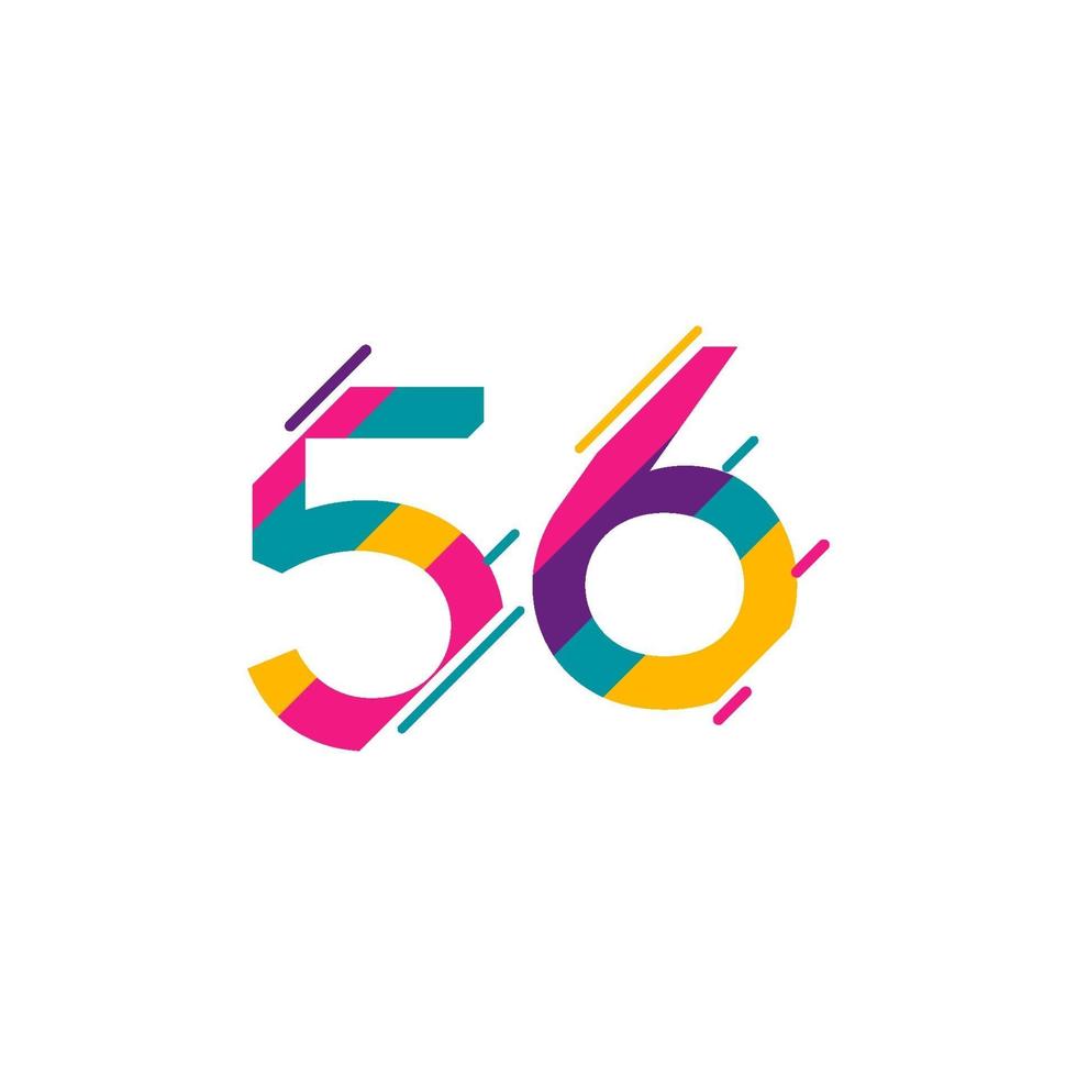 56 Years Anniversary Celebration Vector Template Design Illustration