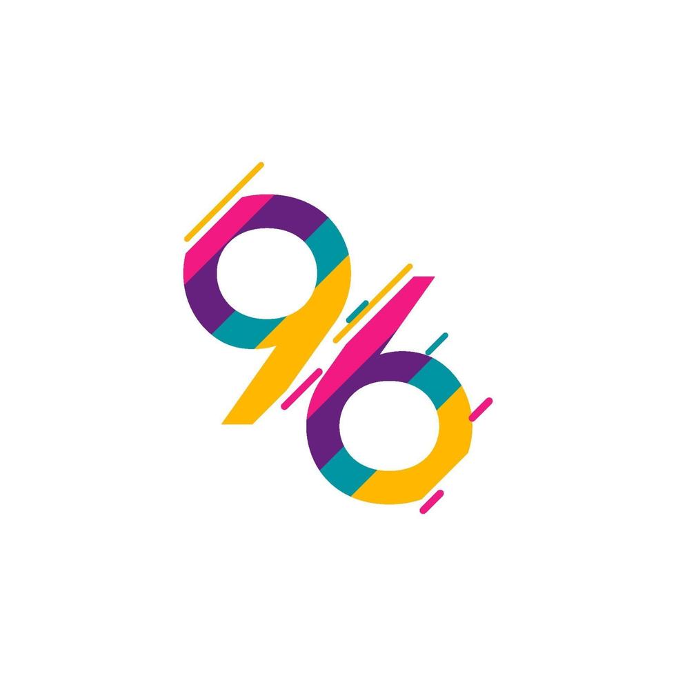 96 Years Anniversary Celebration Logo Vector Template Design Illustration