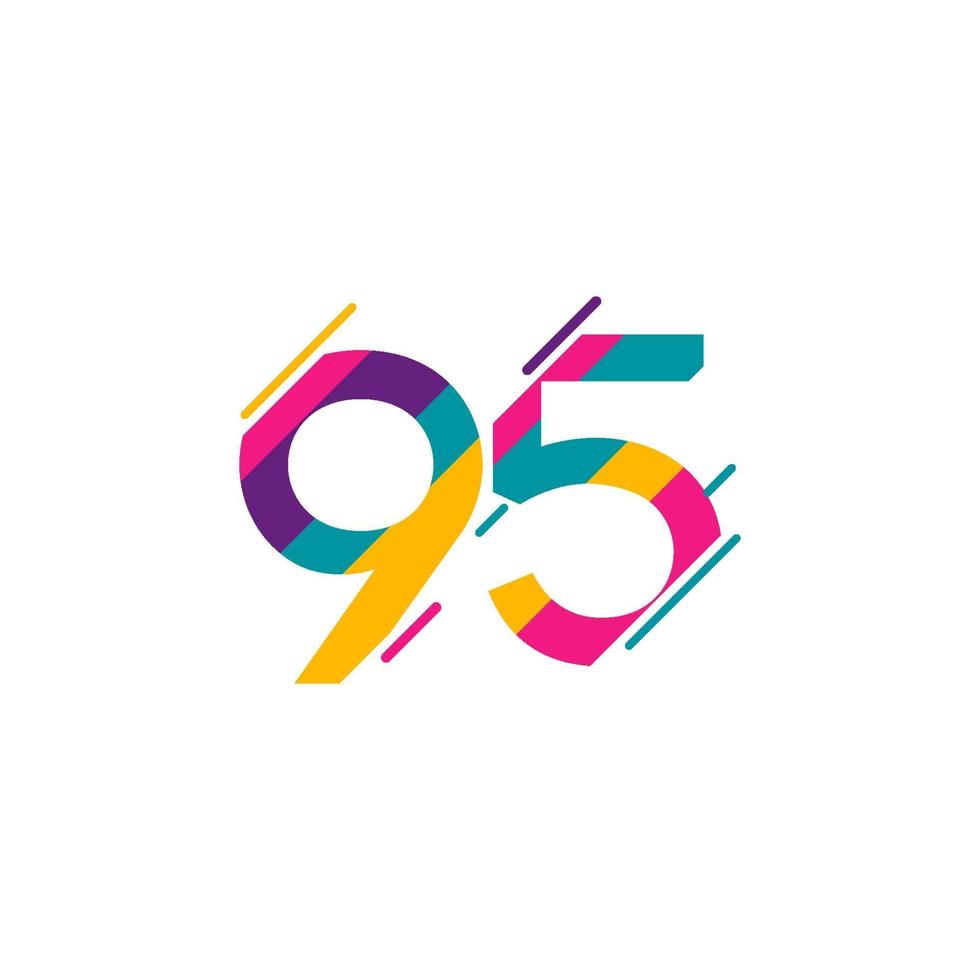 95 Years Anniversary Celebration Logo Vector Template Design Illustration