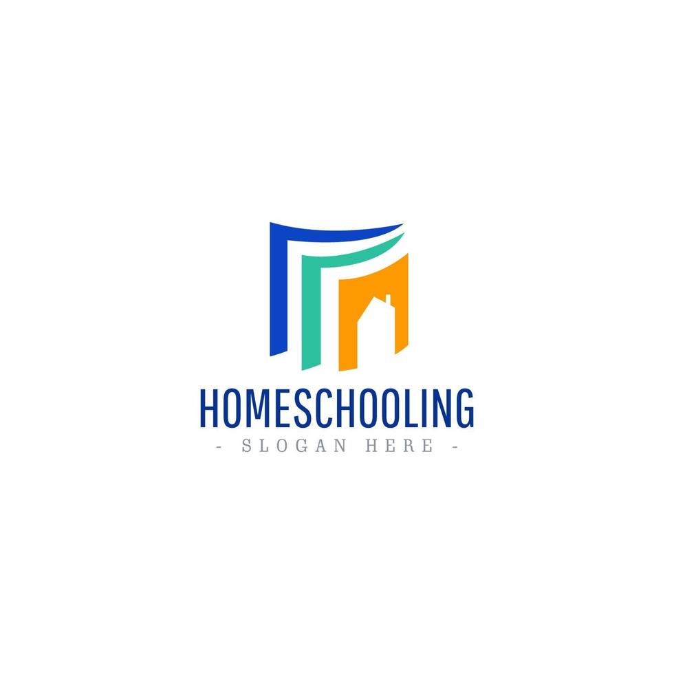 Home Schooling Logo Icon Vector Template Design Illustration