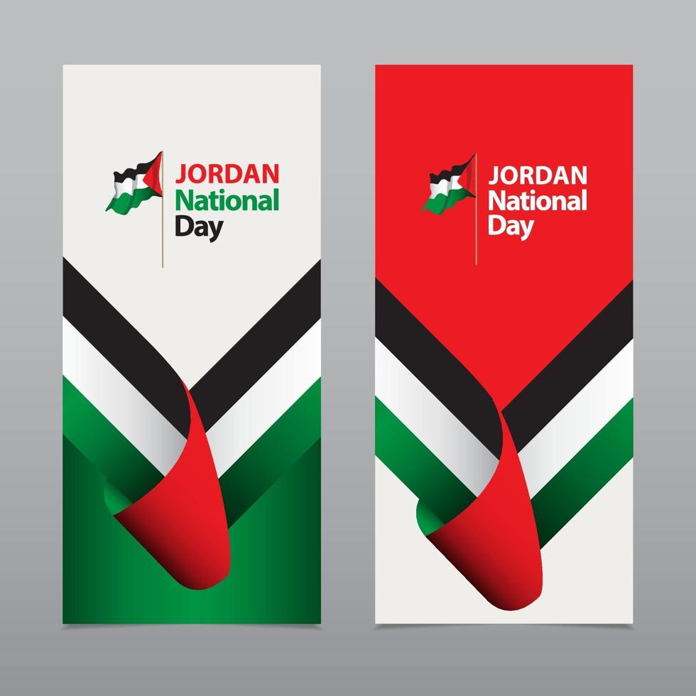 Feliz día de la independencia de Jordania celebración vector plantilla diseño ilustración