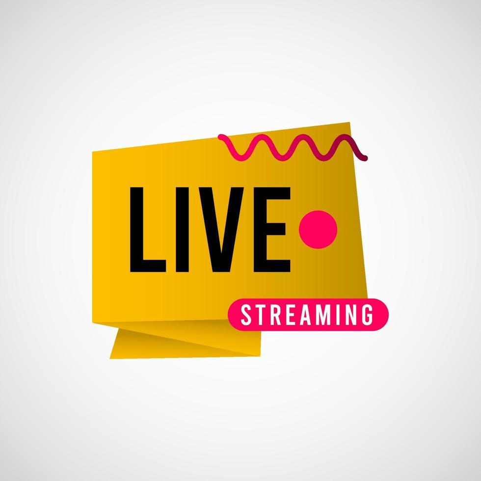 Live Streaming Tag Label Vector Template Design Illustration