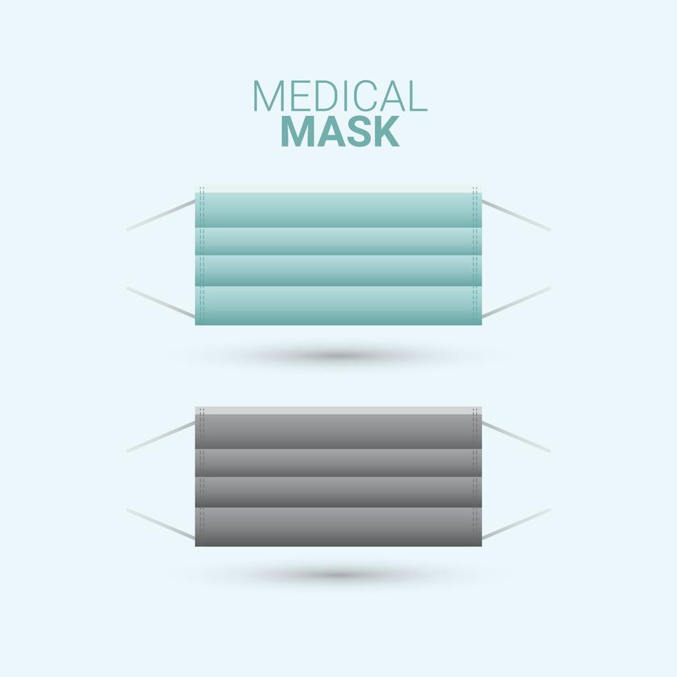 Máscara médica mantenga la calma y manténgase saludable ilustración de diseño de plantilla de vector