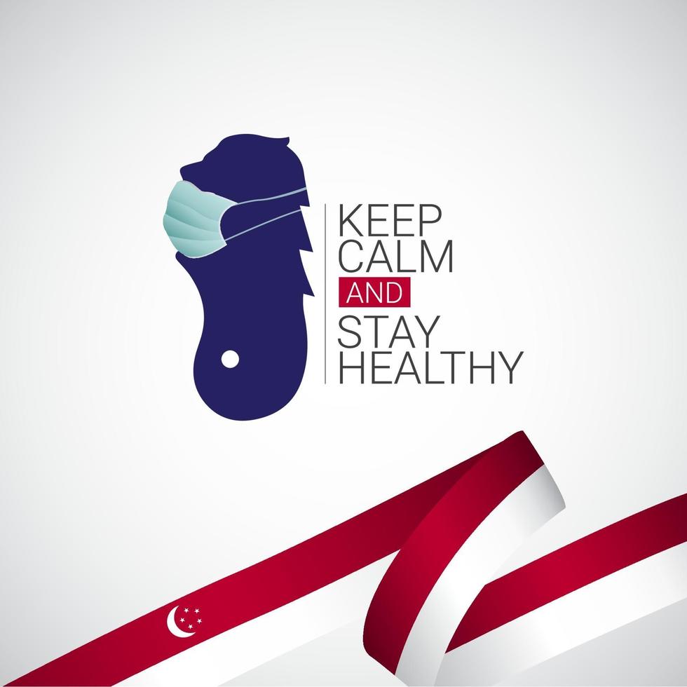 Keep Calm and Stay Healthy Vector Template Design Illustration