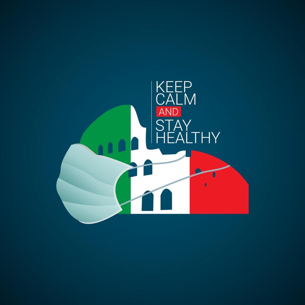 Keep Calm and Stay Healthy Vector Template Design Illustration