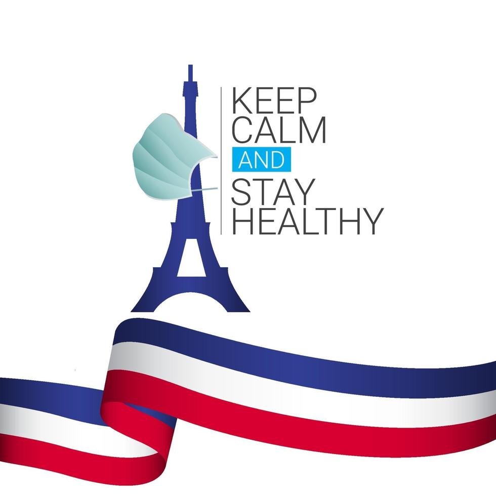 Keep Calm and Stay Healthy Vector Template Design Illustration