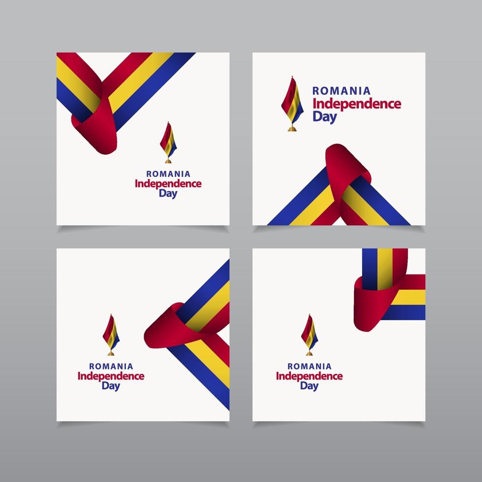 Happy Romania Independence Day Celebration Vector Template Design Illustration