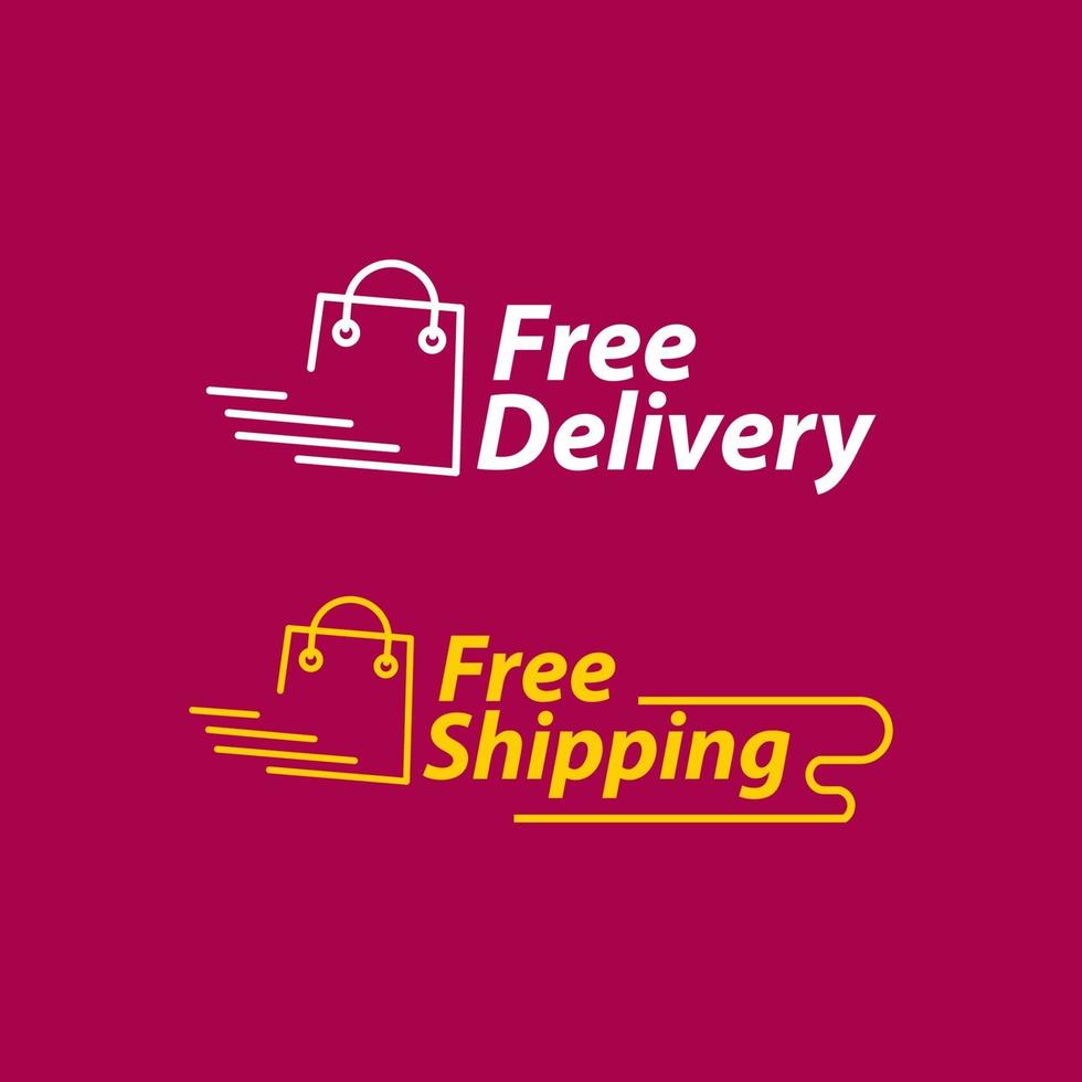 Free Delivery Free Shipping Tag Label Vector Template Design Illustration