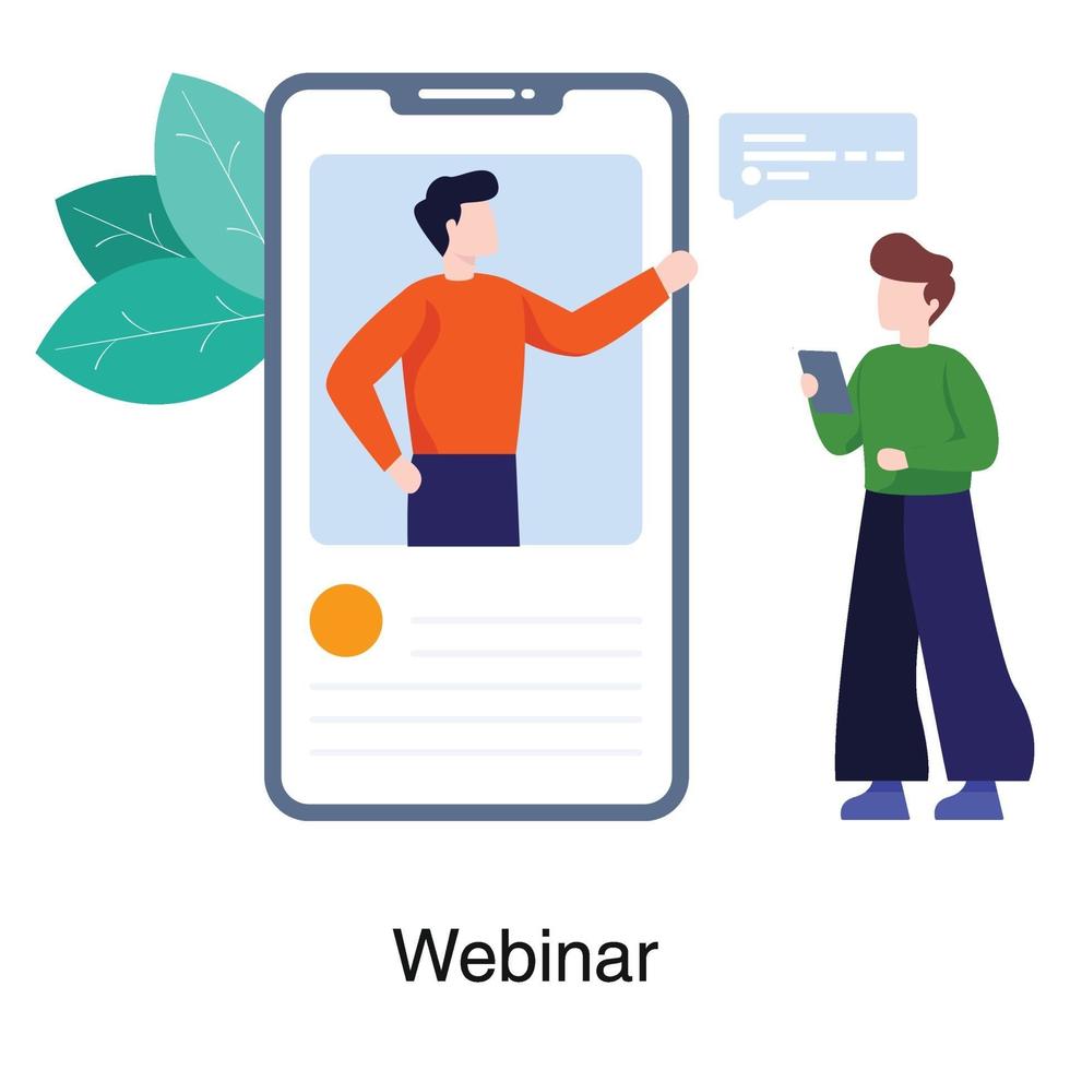 Webinar or Online Meeting App Concept vector