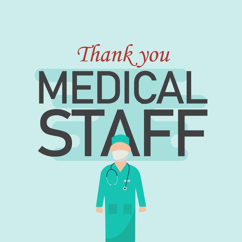 Thank you Medical Staff Corona Virus Vector Template Design Illustration