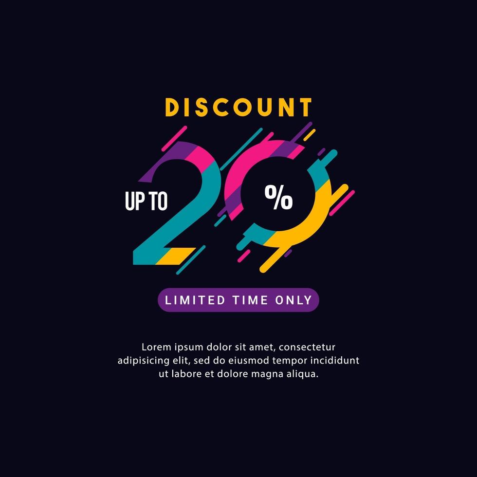 Discount up to 20 off Limited Time Only Label Vector Template Design Illustration