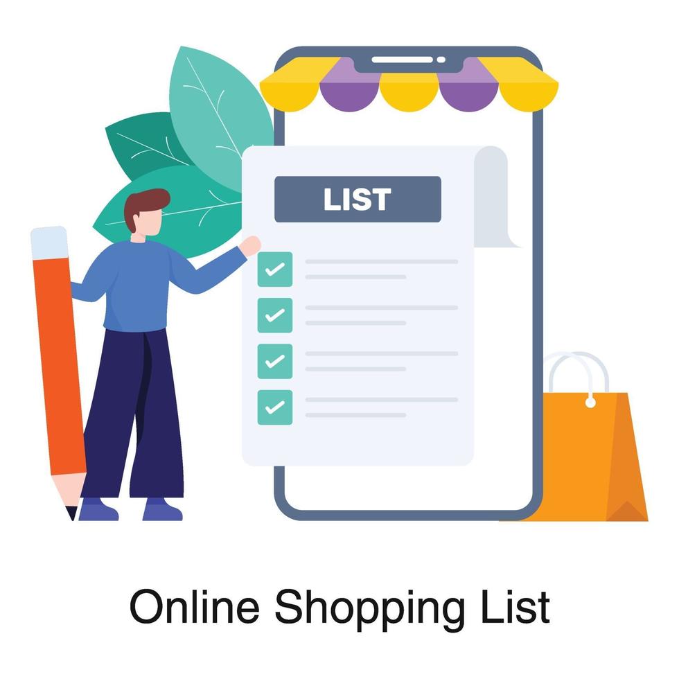 online Shopping List concept 2107750 Vector Art at Vecteezy