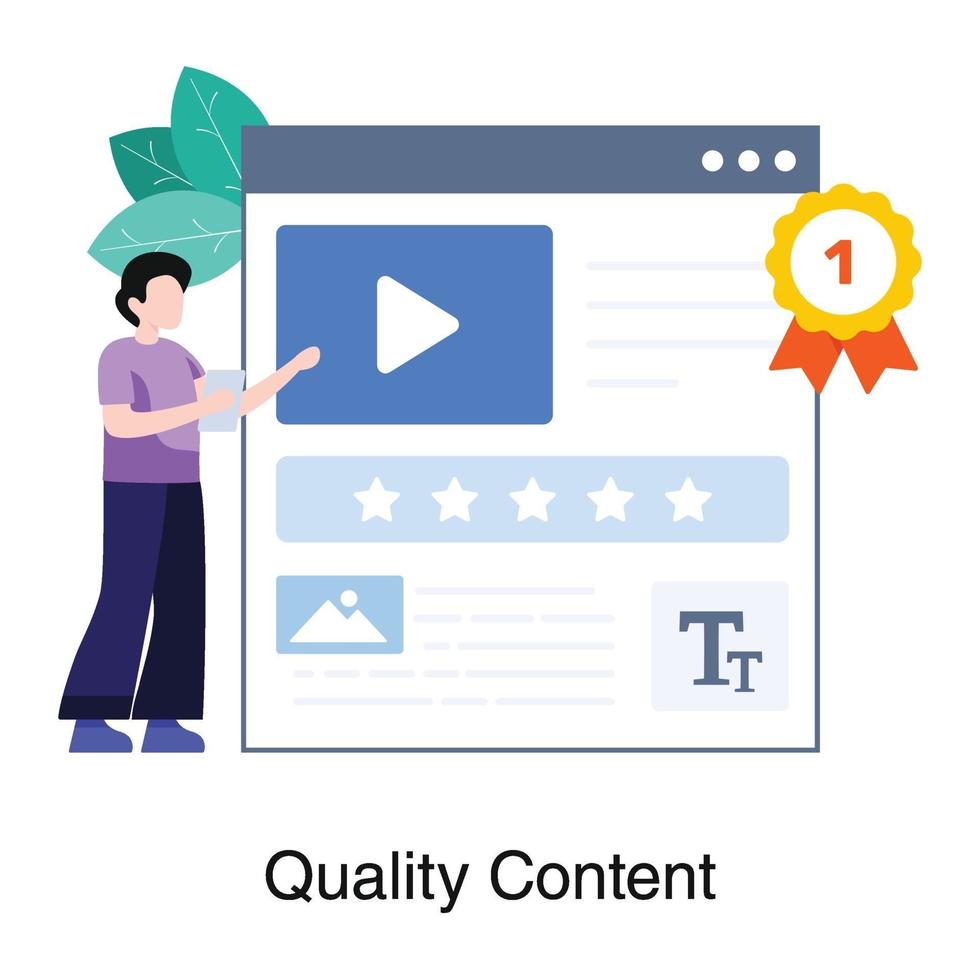 Hight Quality Content Concept vector