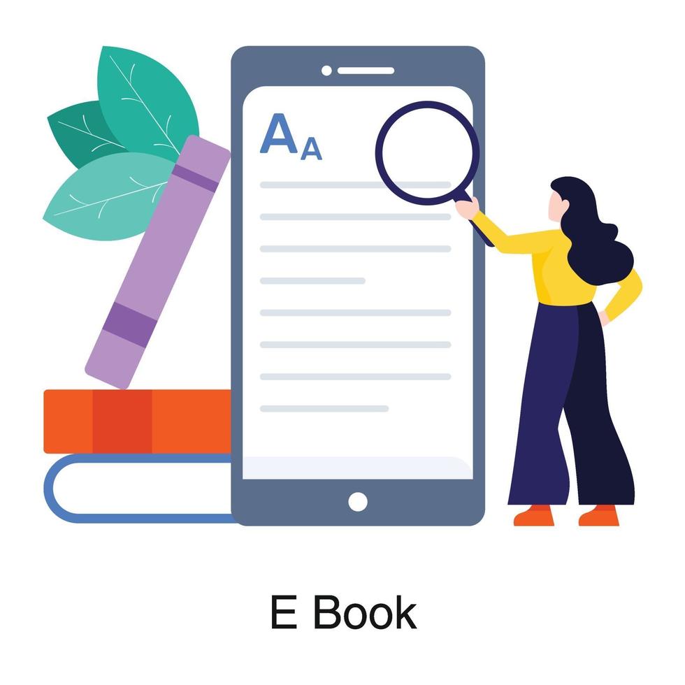 E-book or Online Reading Concept vector