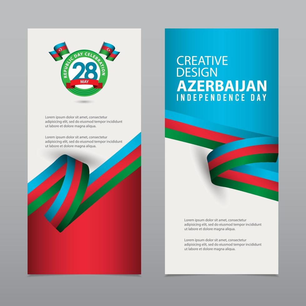 feliz celebración del día de la independencia de azerbaiyán diseño creativo vector plantilla de diseño ilustración