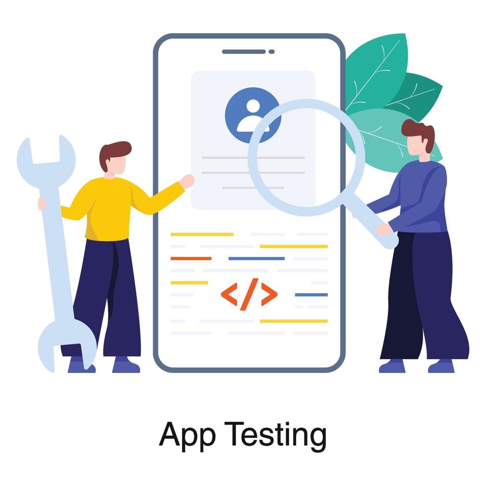 Mobile Application Testing Concept vector