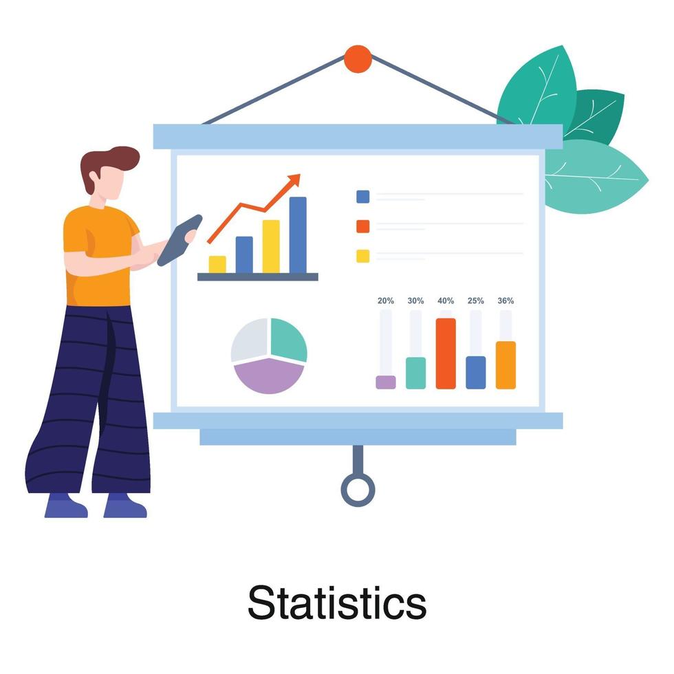 Male Data Analyst Concept vector