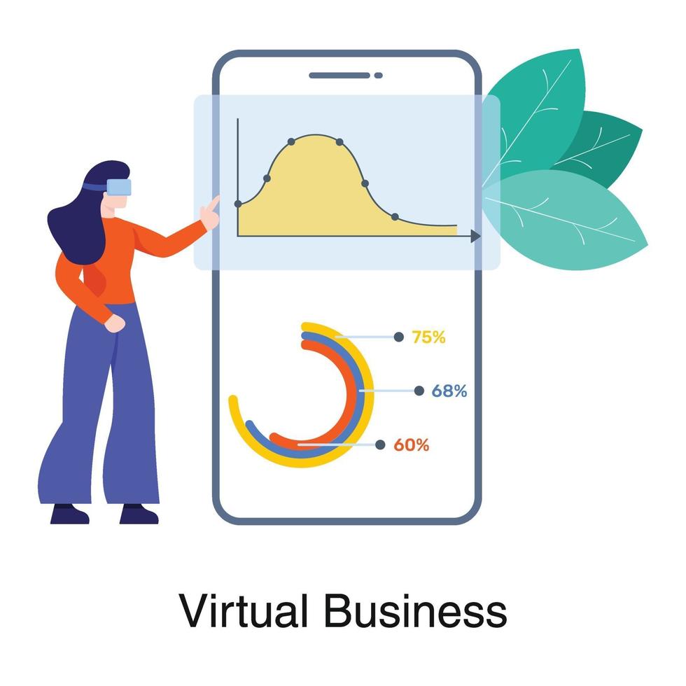 Virtual Business App Concept vector