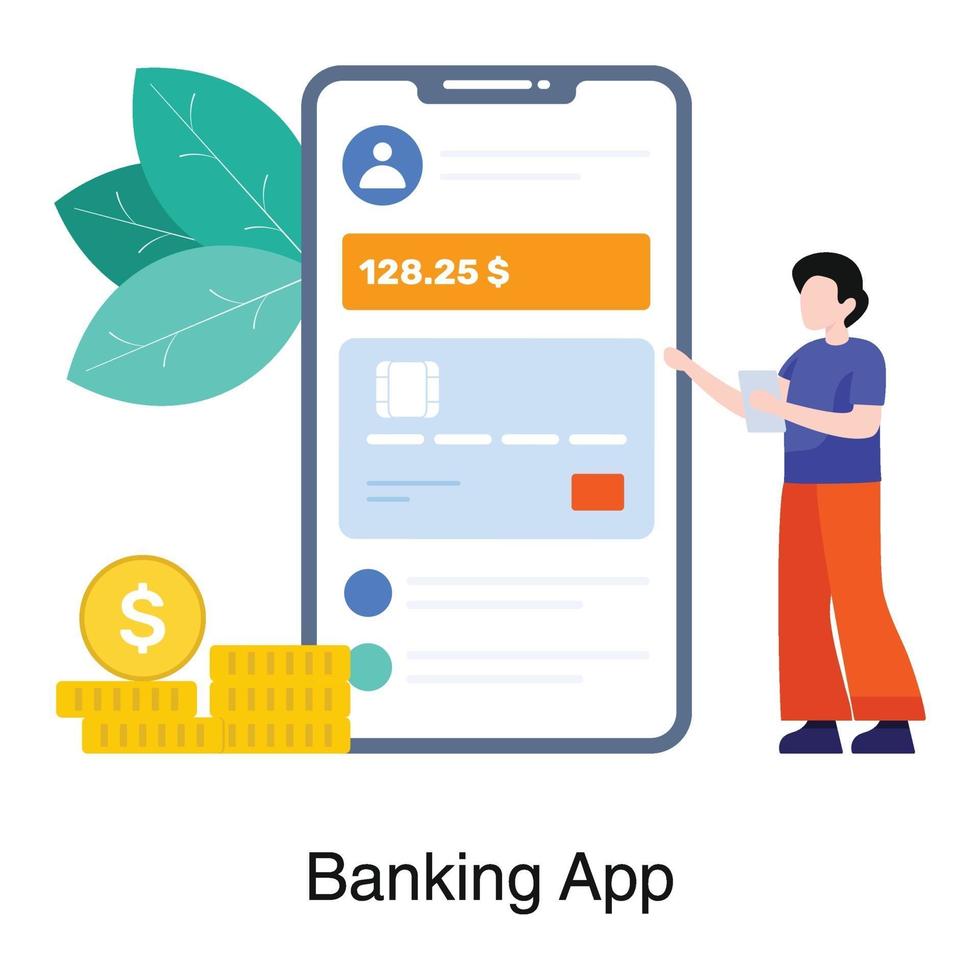 Mobile Banking Application Concept vector